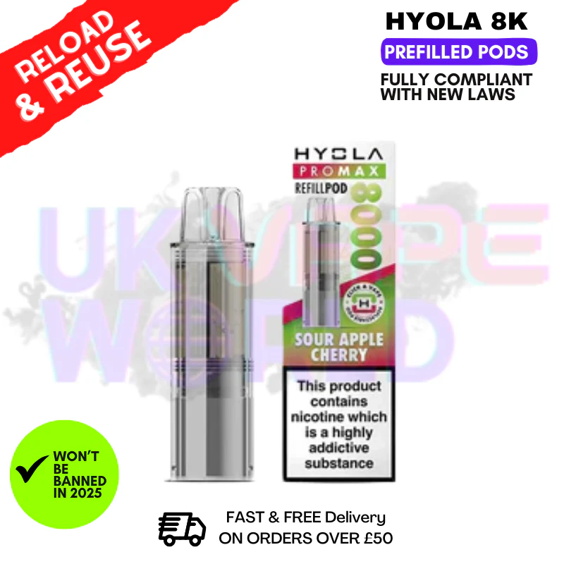 Sour Apple Cherry Hyola Pro Max 8000 Replacement Pod
