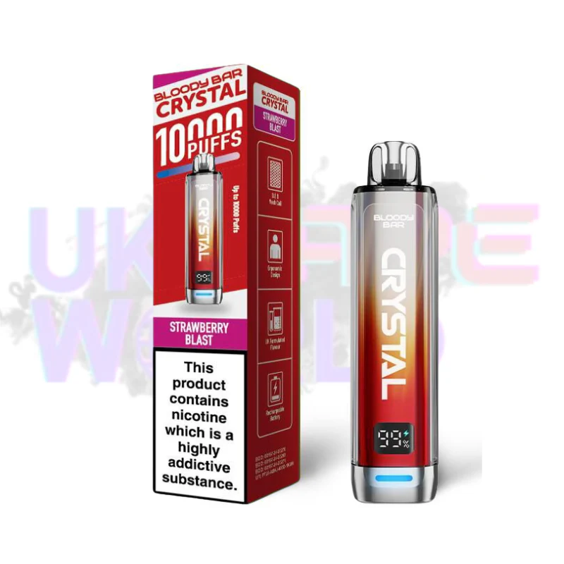 Strawberry Blast Bloody Bar Crystal 10K Puff Box Of 10 - Image 2