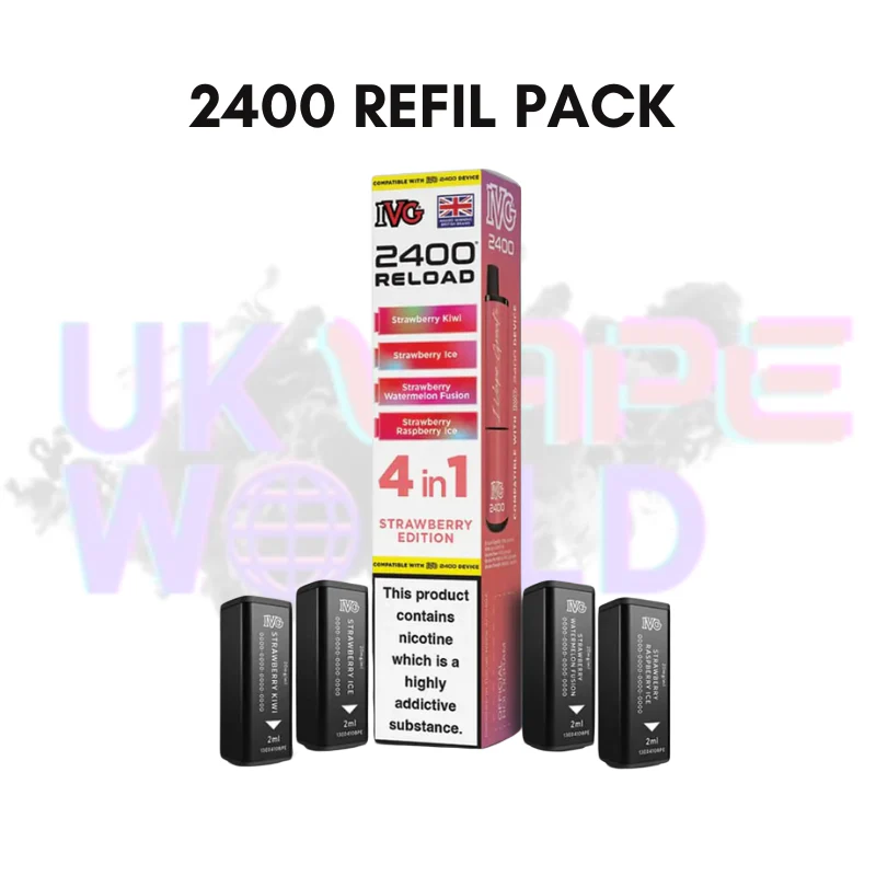 Strawberry Edition IVG 2400 RELOAD Pods - Box Of 10 - Image 2