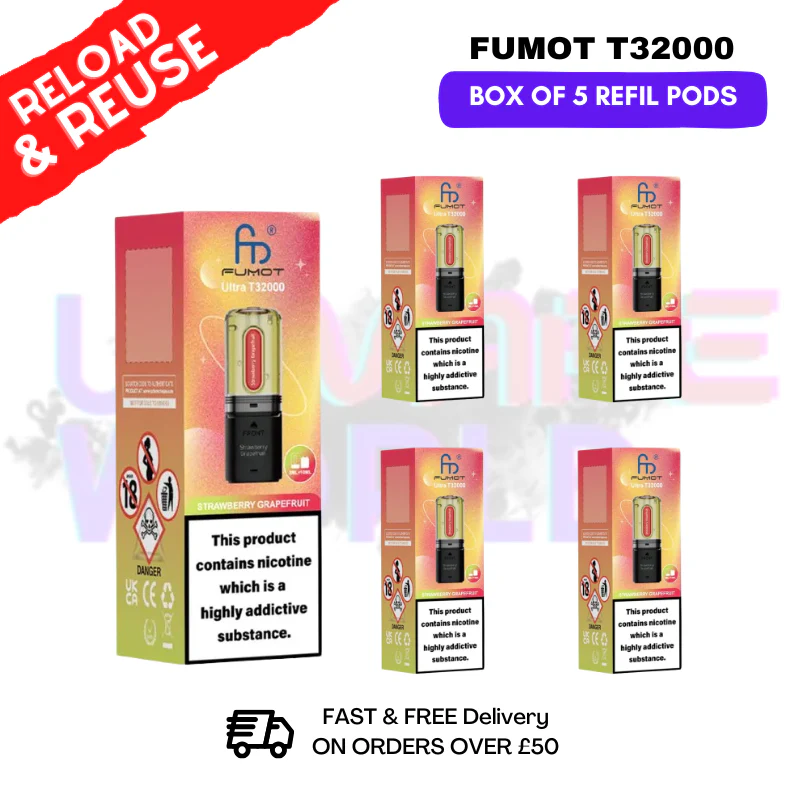 Strawberry Grapefruit Fumot T32000 REPLACEMENT PODS - BOX OF 5