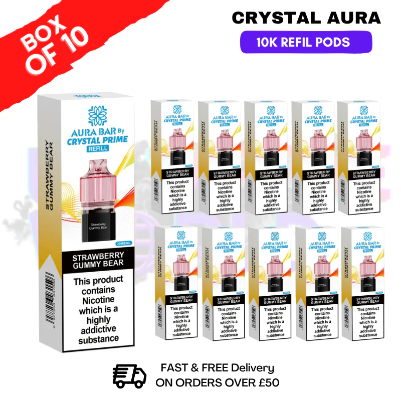 Strawberry gummy bear Crystal Prime 10K Refil Pods Box Of 10