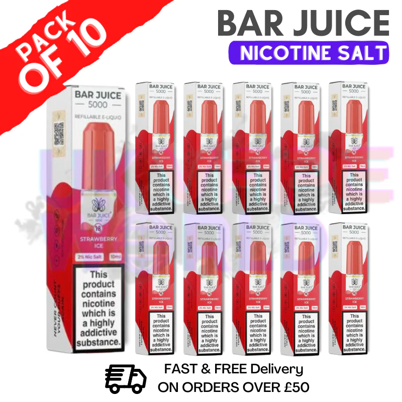 Strawberry ICE Bar Juice 5000 Nic Salt | Box of 10 | ONLY £13.99