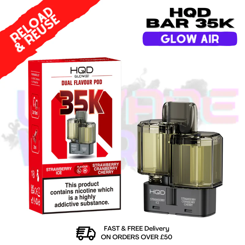 Strawberry ICE HQD 35K Glow Air Replacement Pods