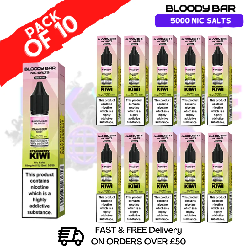 Strawberry Kiwi Bloody Bar 5000 Bar Salt Box Of 10