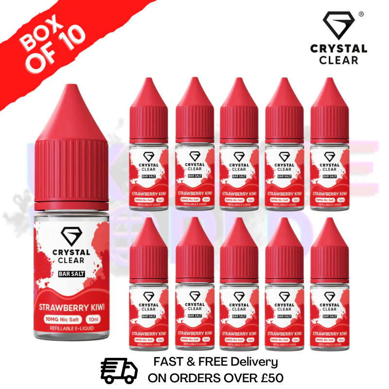 Strawberry Kiwi Crystal Clear Nic Salt Box Of 10 - Only £17.99