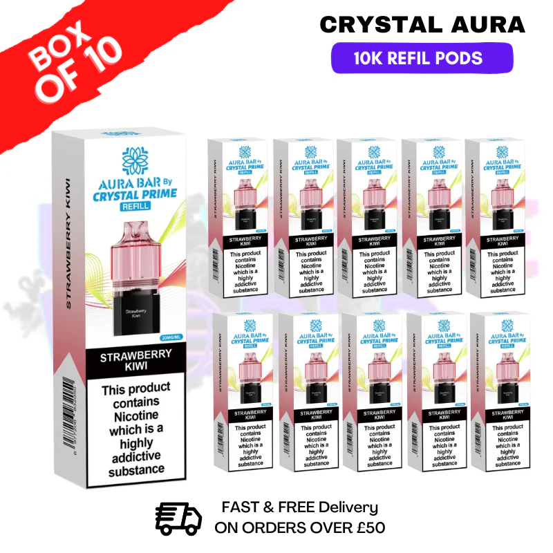 Strawberry Kiwi Crystal Prime 10K Refil Pods Box Of 10