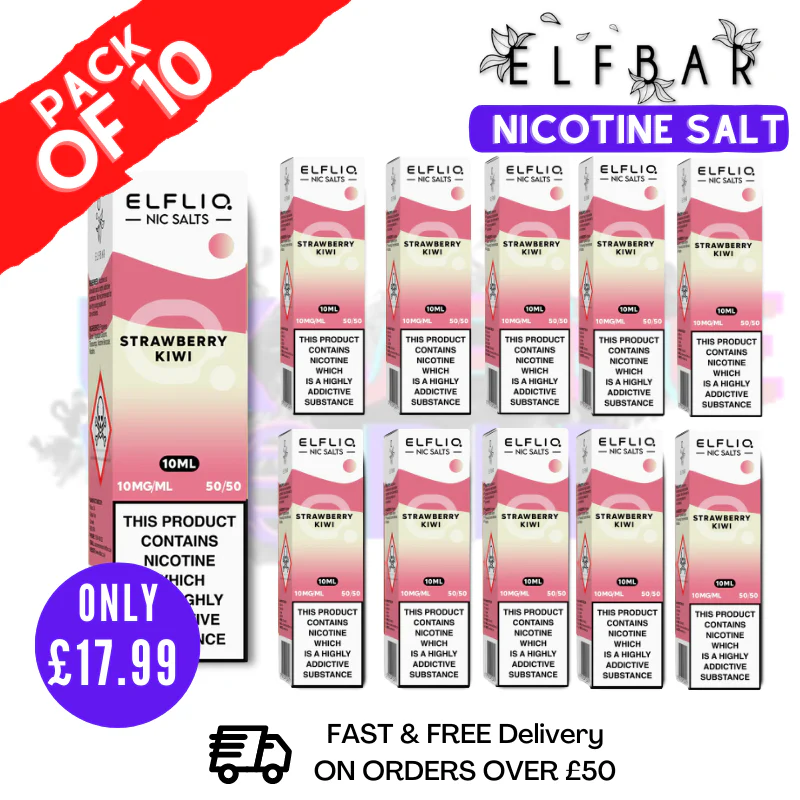 Strawberry Kiwi ElfLiq Nic Salt BOX OF 10 - ONLY £17.99