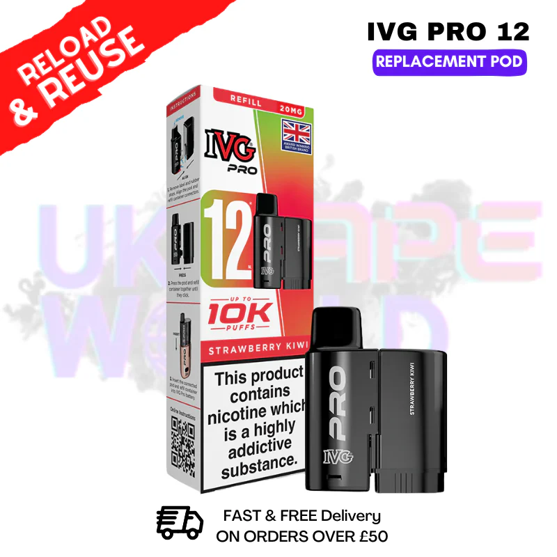 Strawberry Kiwi IVG Pro 12 REFIL Pod Pack