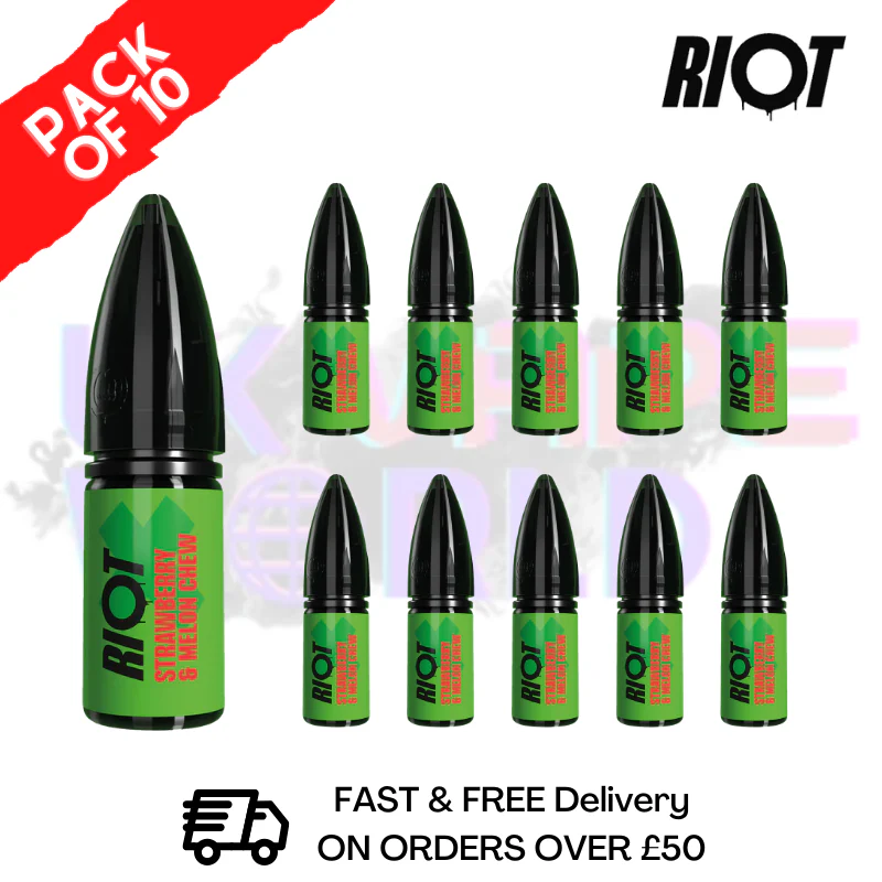 Strawberry & Melon Chew Riot X Nic Salt Box Of 10