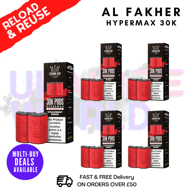 Strawberry Punch AL Fakher 30K Box Of 5 Replacement Pods