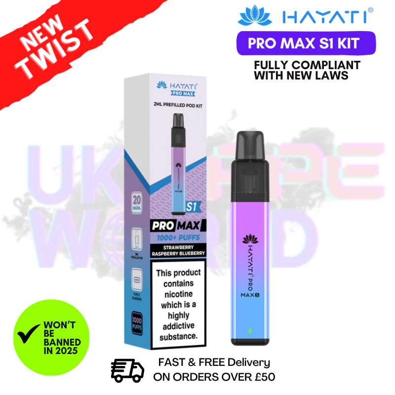 Straw Raspberry Blueberry Hayati S1 Pro Max Kit - £3.99