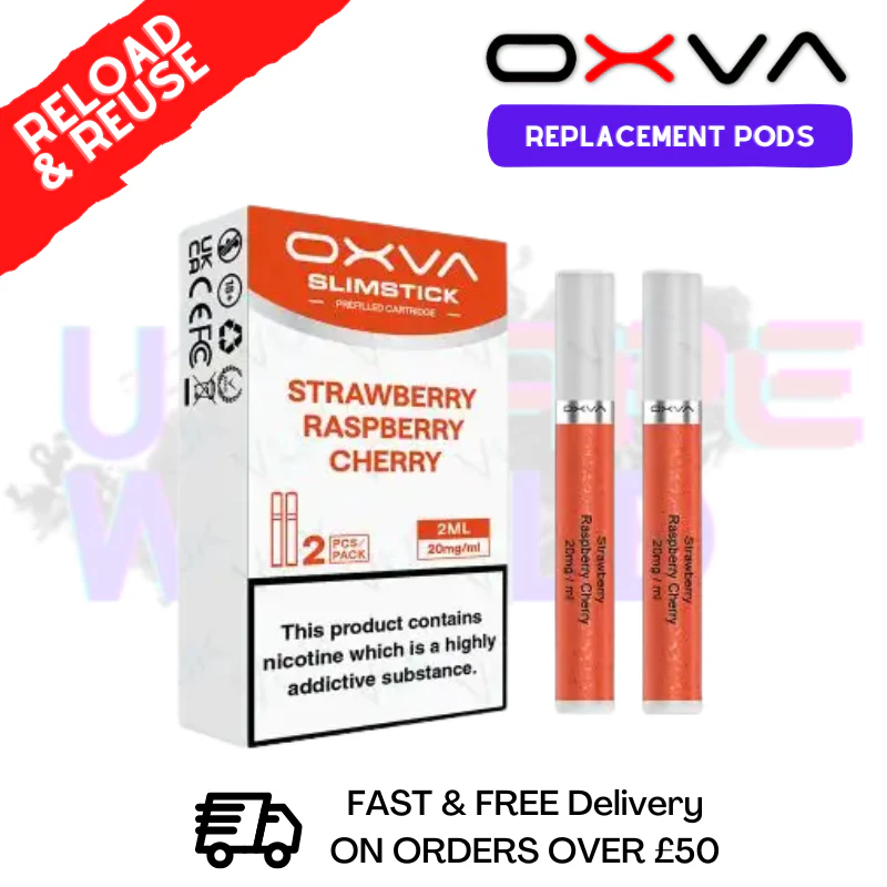 Strawberry Raspberry Cherry Oxva SlimStick Prefilled Pod Cartridges - £3.89