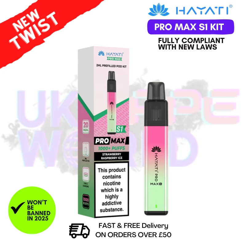 Straw Raspberry Ice Hayati S1 Pro Max Kit - £3.99