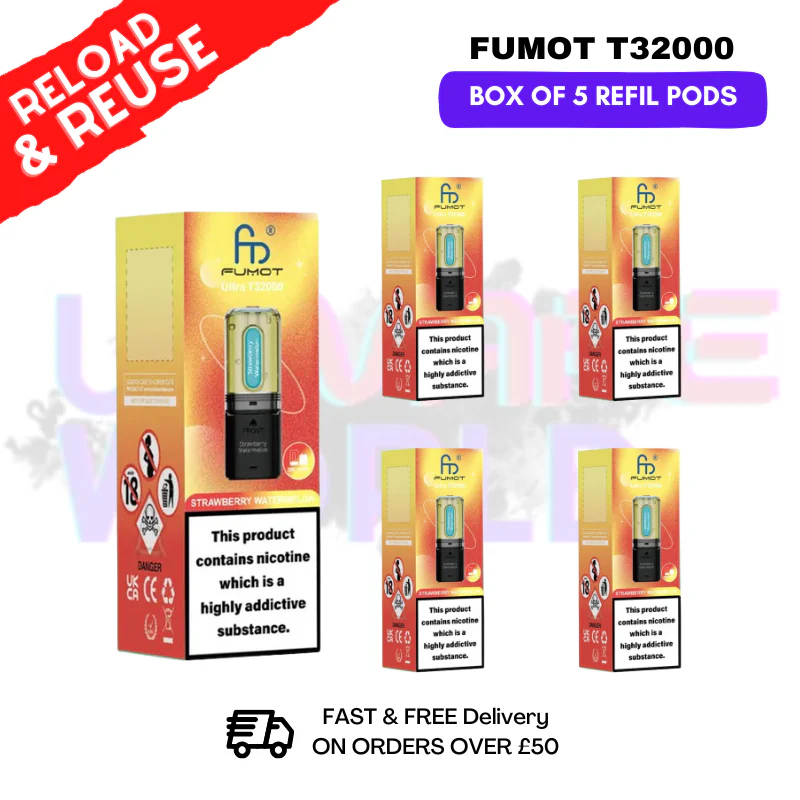 Strawberry Watermelon Fumot T32000 REPLACEMENT PODS - BOX OF 5