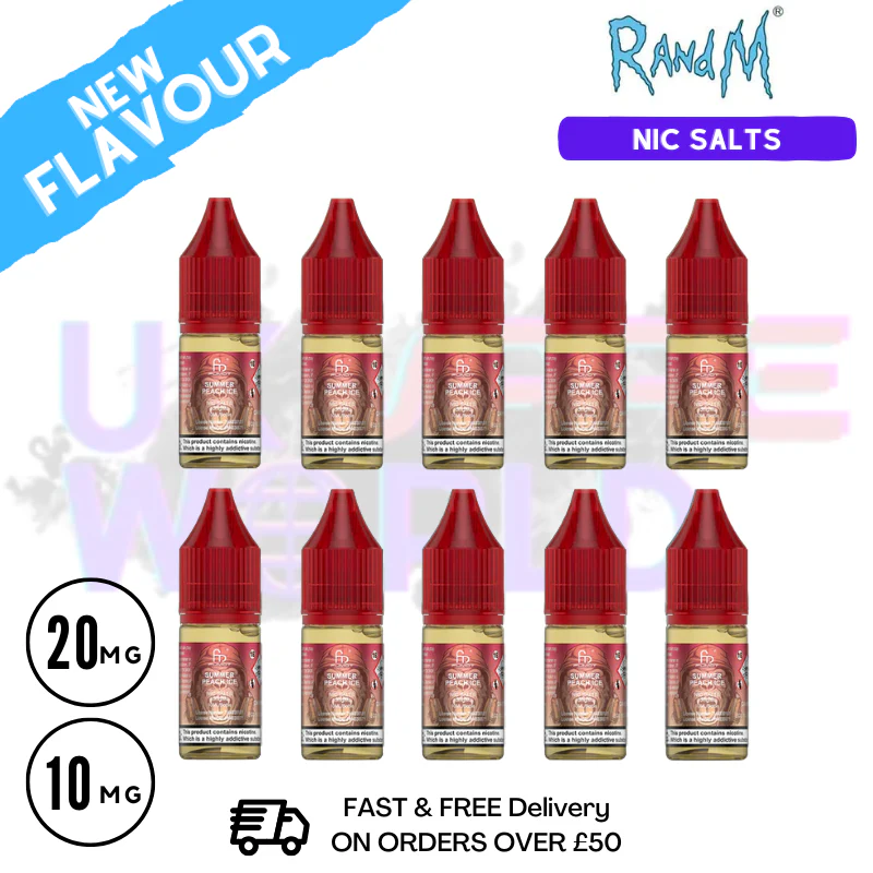 Summer Peach Ice RandM Tornado 7000 Nic Salt BOX OF 10