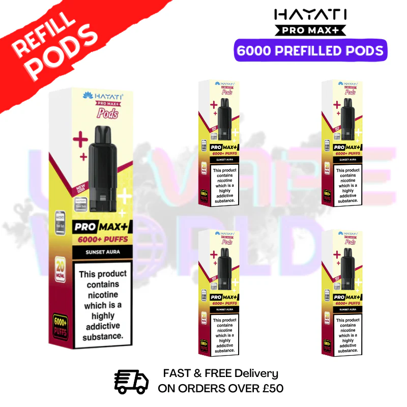 Sunset Aura Hayati ProMax 6K Replacement Pods Box Of 5