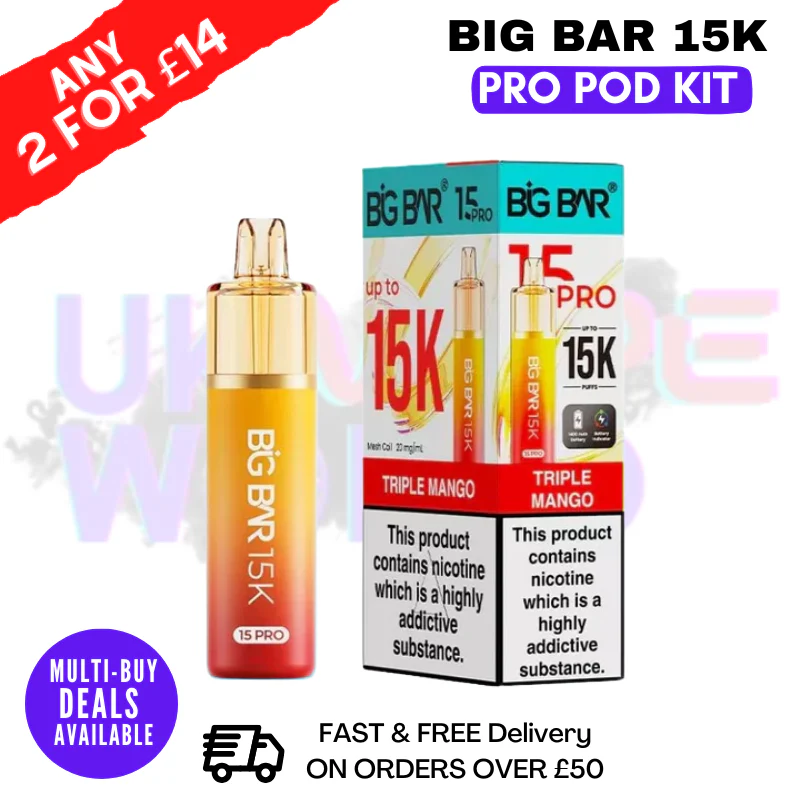 Triple Mango Big Bar 15K Prefilled Pod Kit - £7.89