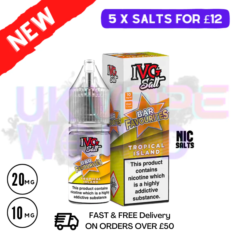 Tropical ISLAND IVG "Bar Favourites" Salt 10ml Nic Eliquid