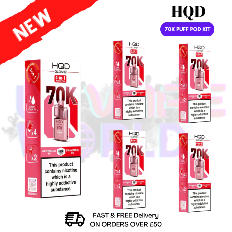 Watermelon Bubblegum HQD Glow Air 70k Vape Kit Box of 5
