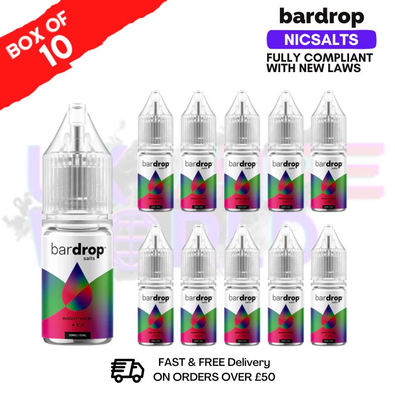 Watermelon Ice Bar Drop Nic Salt Box Of 10