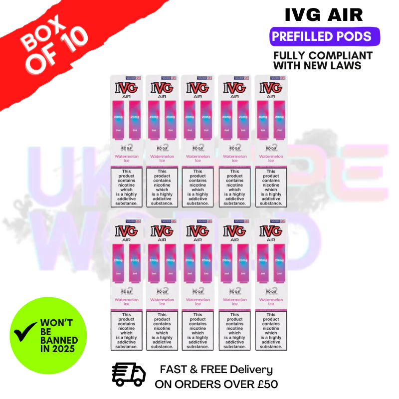 Watermelon ICE IVG AIR Prefilled Pod Box Of 10