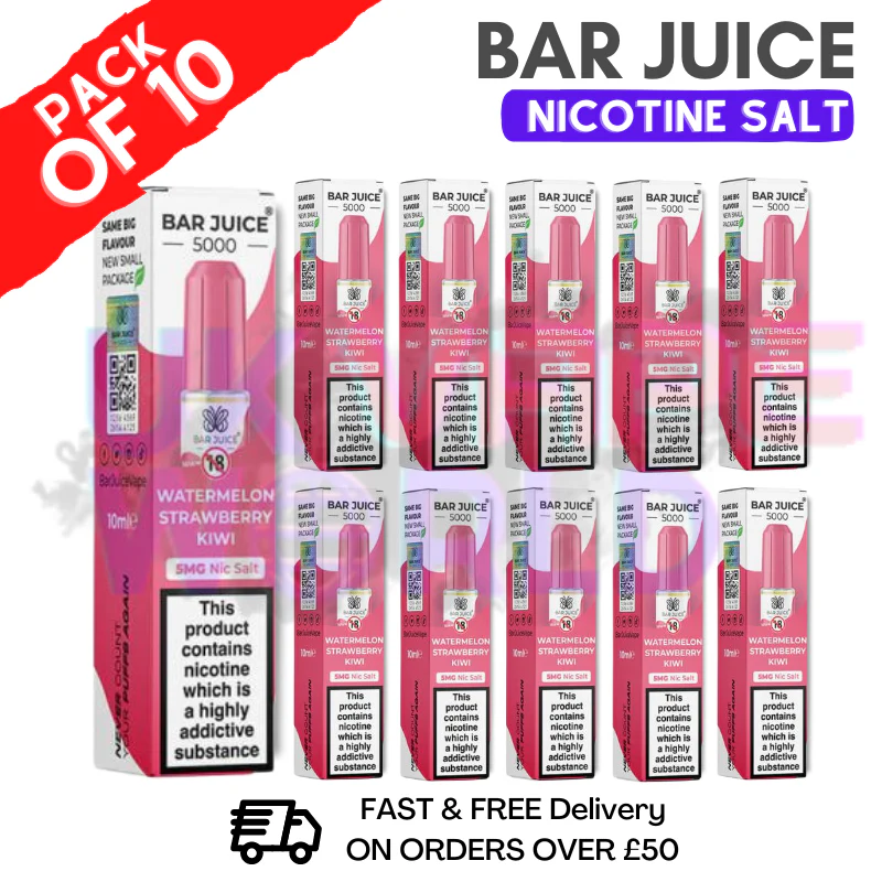 Watermelon Strawberry Bar Juice 5000 Nic Salt | Box of 10 | ONLY £13.99