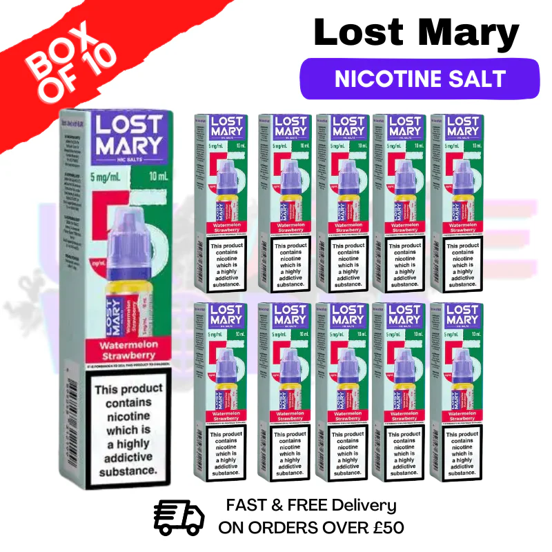 Watermelon Strawberry Lost Mary Nic Salt BOX OF 10