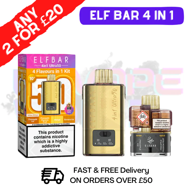 Yellow Edition Elf Bar 4 in 1 Ultra Puff Kit